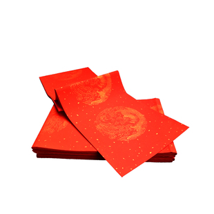 新年写红色七字万年红对联纸空白手写春联书法对联专用纸宣纸五言