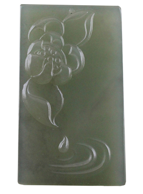 天然和田玉青玉挂件观音山水大气