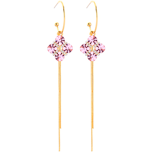 高级感耳环长款花朵耳饰流苏耳坠气质显脸瘦耳线可拆耳挂纯银耳钉