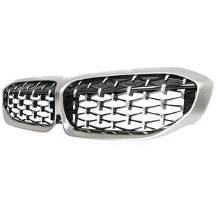 适用于宝马3系中网325li改装满天星黑色双杠三色g28前脸中网格栅