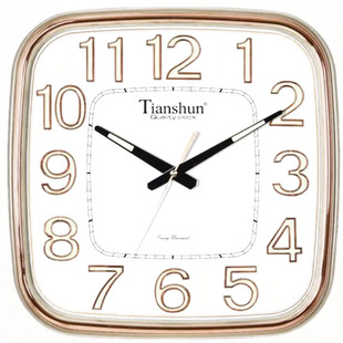 天顺挂钟客厅静音现代日历钟表夜光时钟电子大号挂表方形石英钟