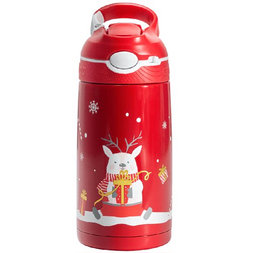 星巴克杯子韩国2026新年老鼠马克杯小熊玻璃吸管杯不锈钢蓝色桌面