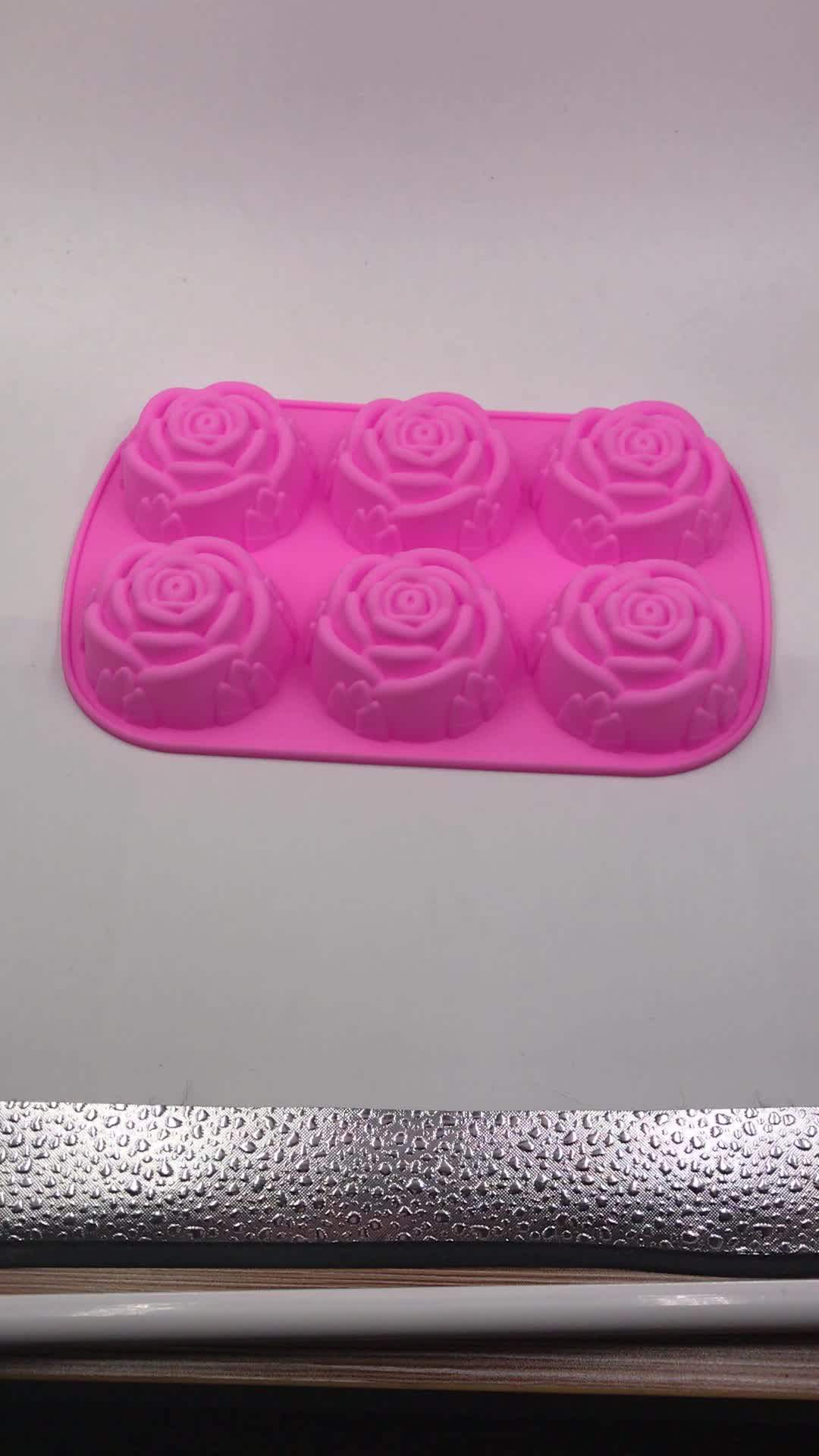 6 Cavity Silicone Rose Cake Mold Buy Silicone Rose Cake Mold,Silicone