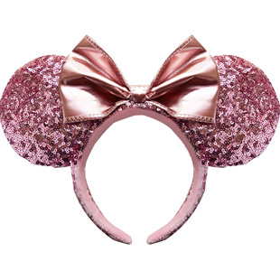 游乐园同款头箍圣诞节头饰红色米妮亮片发箍成人可爱卖萌拍照发饰