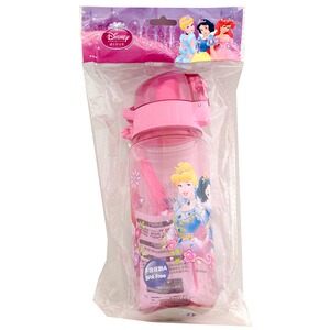 迪士尼儿童水杯户外便携塑料杯水瓶小学生可爱带提绳运动水壶723T