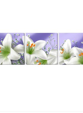 沙发背景墙卧室百合花客厅装饰画