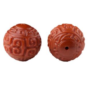 南红玛瑙回纹圆珠散珠精雕隔珠配珠金刚星月文玩手串diy配饰