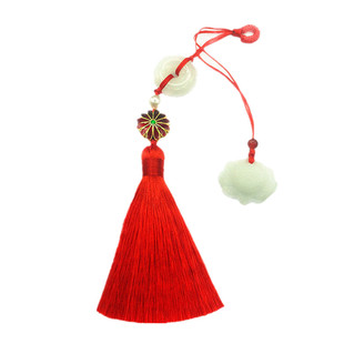 手工流苏挂件中国风旗袍压襟平安扣莲花领扣配饰汉服腰佩胸针穗子