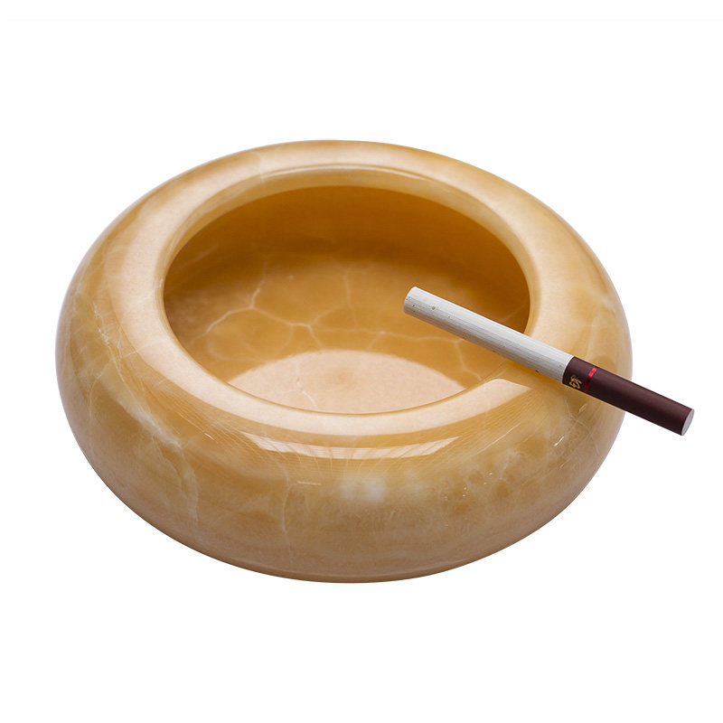 石诚记天然玉石简约圆形烟灰缸