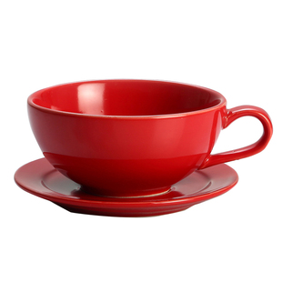 欧式加厚陶瓷色釉拿铁咖啡杯拉花咖啡杯卡布奇诺杯碟支持定制阔口