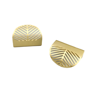 铸铜师简约拉手树叶明装黄铜隐形橱柜衣柜家具抽屉纯铜金色小把手