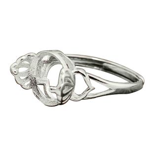 925纯银戒指空托女款可旋转珠子戒托转运珠DIY蜜蜡珍珠托圆珠8 10