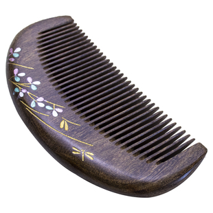 金丝檀木梳子便携家用静电梳子细齿加厚防打结女生实用便携