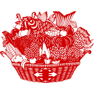 纯手工剪纸装饰画中国风传统民俗特色镂空刻纸成品大丰收新年窗花