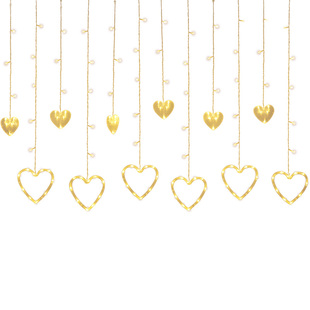 led爱心窗帘彩灯串灯闪灯满天星星灯网红卧室房间布置室内装饰灯