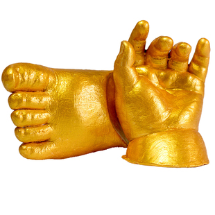 婴儿手脚模足印纪念品立体手印泥倒模宝宝手脚克隆粉模型粉3D手膜