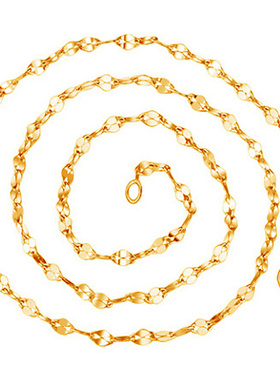 纯银项链鱼嘴短款镀彩金生日礼