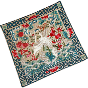 清代官服补子绣片 精美龙凤工艺礼品绣片 鼠标垫 电话垫餐桌垫