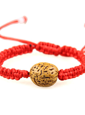 泰山福缘阁天然桃核红绳手链