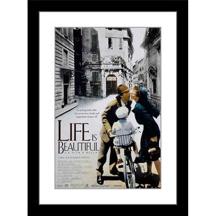 意大利经典战争电影海报挂画美丽人生二战人性爱情父爱有框装饰画