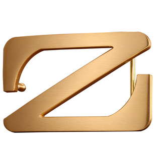 高档纯铜皮带扣头平滑扣黄铜Z字母扣休闲男士板扣腰带配件3.8卡子