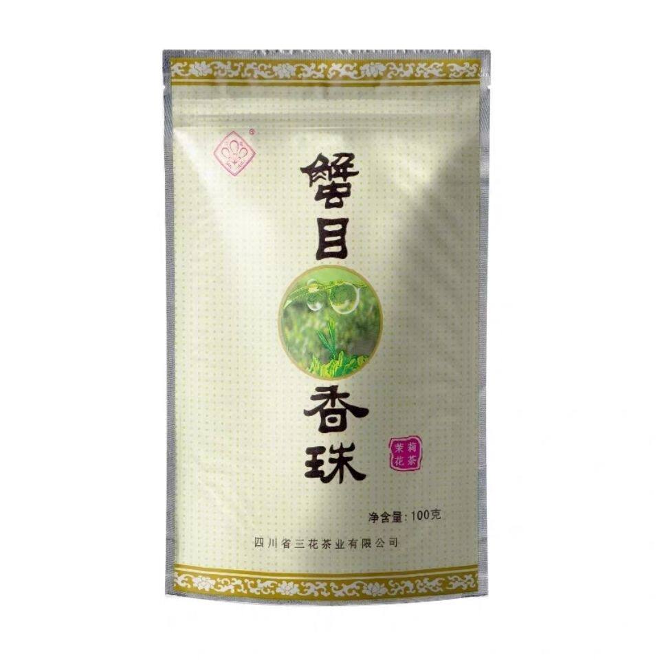 四川特产三花牌蟹目香珠 茉莉花茶叶浓香型茉莉龙珠茶袋装100g
