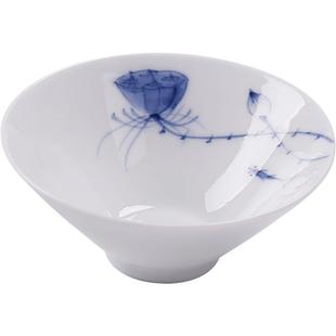 手绘斗笠杯薄胎单个小茶杯陶瓷单只品茗杯青花瓷主人杯功夫茶单杯