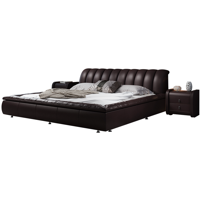 现货现代简约头层牛皮大气真皮床怎么样？不要单看众测表面？