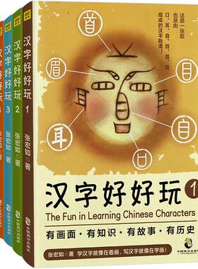 《汉字好好玩》（全5册）张宏如著 6-14岁 中国致公出版社 结合图形、书法、等概念的一套汉字画的学习方法