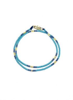 轻奢度假风薄荷绿极细情侣手链