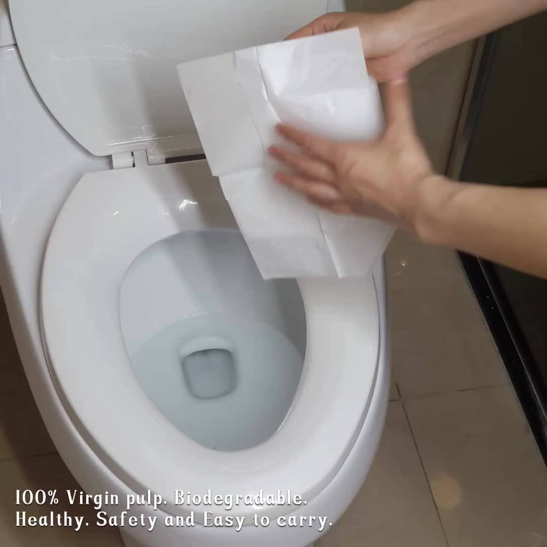 1/2 Fold Hotel Supply Hygienic Paper Disposable Flushable Toilet Seat