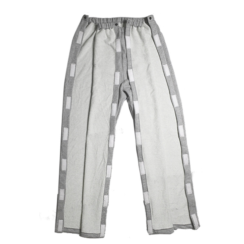 秋冬易穿脱病员服骨折瘫痪轮椅卧床病人全开纯棉男女护理侧开长裤