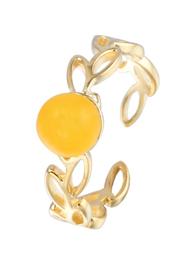 戒指空托纯银蜜蜡翡翠琥珀珍珠