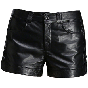 海宁2026春季新款包臀高腰皮裤靴裤女显瘦真皮短裤百搭皮短裤女