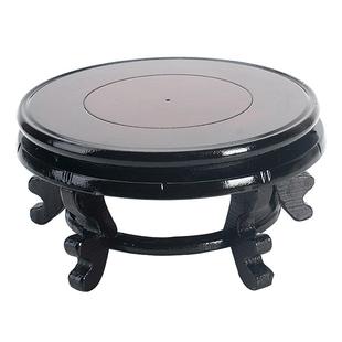 花盆底座高脚实木葫芦摆件奇石鱼缸花瓶垫底承重圆形佛像托架托盘