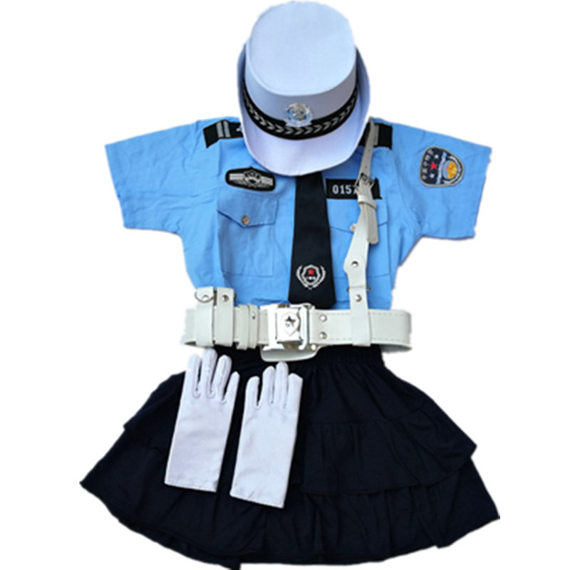 六一儿童警察服黑猫警长衣服女童