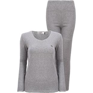 花雨伞新款女士秋冬保暖内衣时尚纯色关节处贴片黄金绒弹力套装