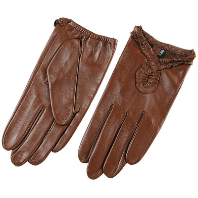 女士薄款花边羊皮手套