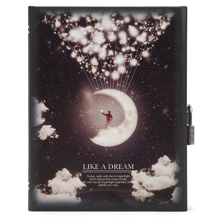 520小学生绘画带锁日记本简约文艺记事记账钥匙锁盒子彩页笔记本