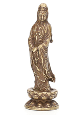 黄铜随身观世音菩萨摆件小佛像
