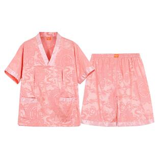 汗蒸服女情侣装桑拿服温泉按摩服理疗服大码加肥汉蒸衣服浴服浴衣