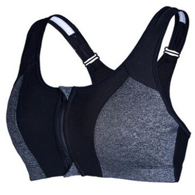 运动内衣背心式跑步防震前扣拉链胸衣大码聚拢胸罩女士无钢圈文胸