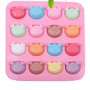 硅胶巧克力模具16连小猪头猪猪包蒸蛋糕馒头糕点模具耐高温制冰格