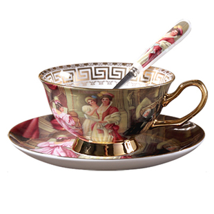 英国西式下午茶杯茶具红茶杯碟新骨瓷手工描金欧式咖啡杯套装