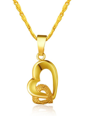 心相印秀气满天星黄金项链送戒指