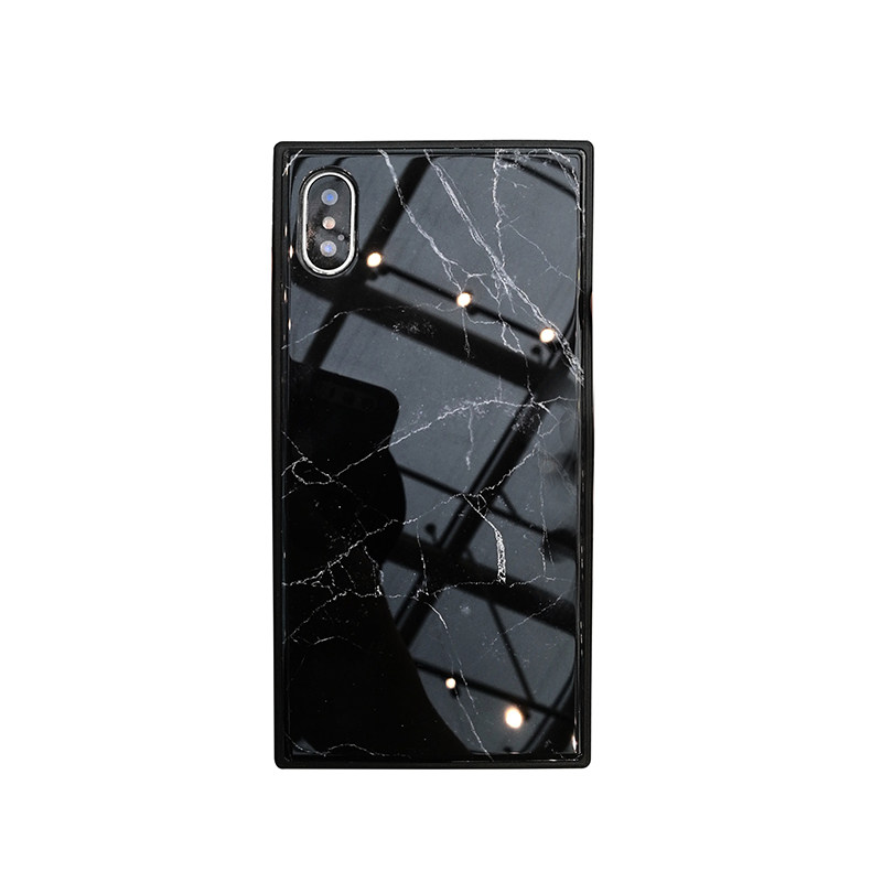 大理石玻璃适用于苹果15PROMAX14plus手机壳xR方形iphone13pro保护套78plus情侣保护套