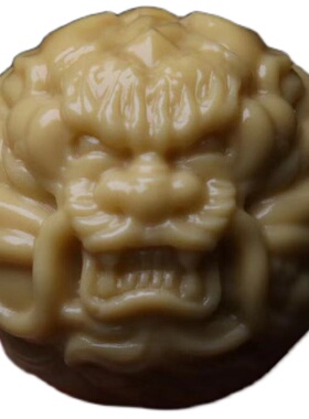 文玩大尺寸散珠锁骨链桃核金膏玉