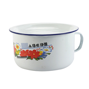 搪瓷饭盒老式缸子带盖餐杯加厚搪瓷快餐杯14cm学生泡面碗包邮