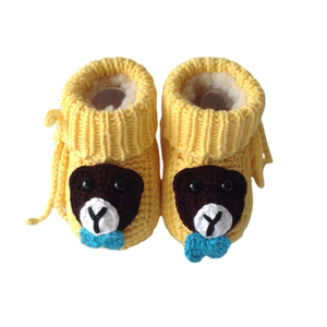 成品秋冬手工编织加绒加厚男女宝宝毛线鞋婴儿保暖鞋0-12个月软底