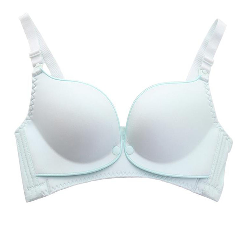 哺乳内衣黑色小胸中胸孕妇加厚中厚女性感喂奶文胸前开扣孕妇聚拢